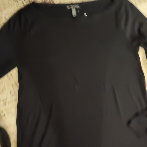 New Eileen Fisher Black Long Sleeve Shirt Top Tunique XXS to S Made in USA - Picture 3 of 9